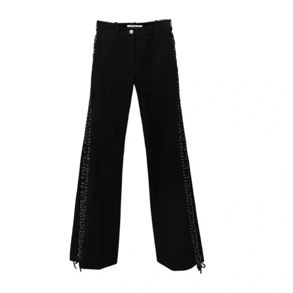Chloé 2002 By Phoebe Philo Suede Lace Flare Pants size IT 42 or US 6 - Picture 1 of 11